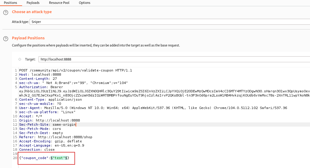 NOSQLi Burp Intruder