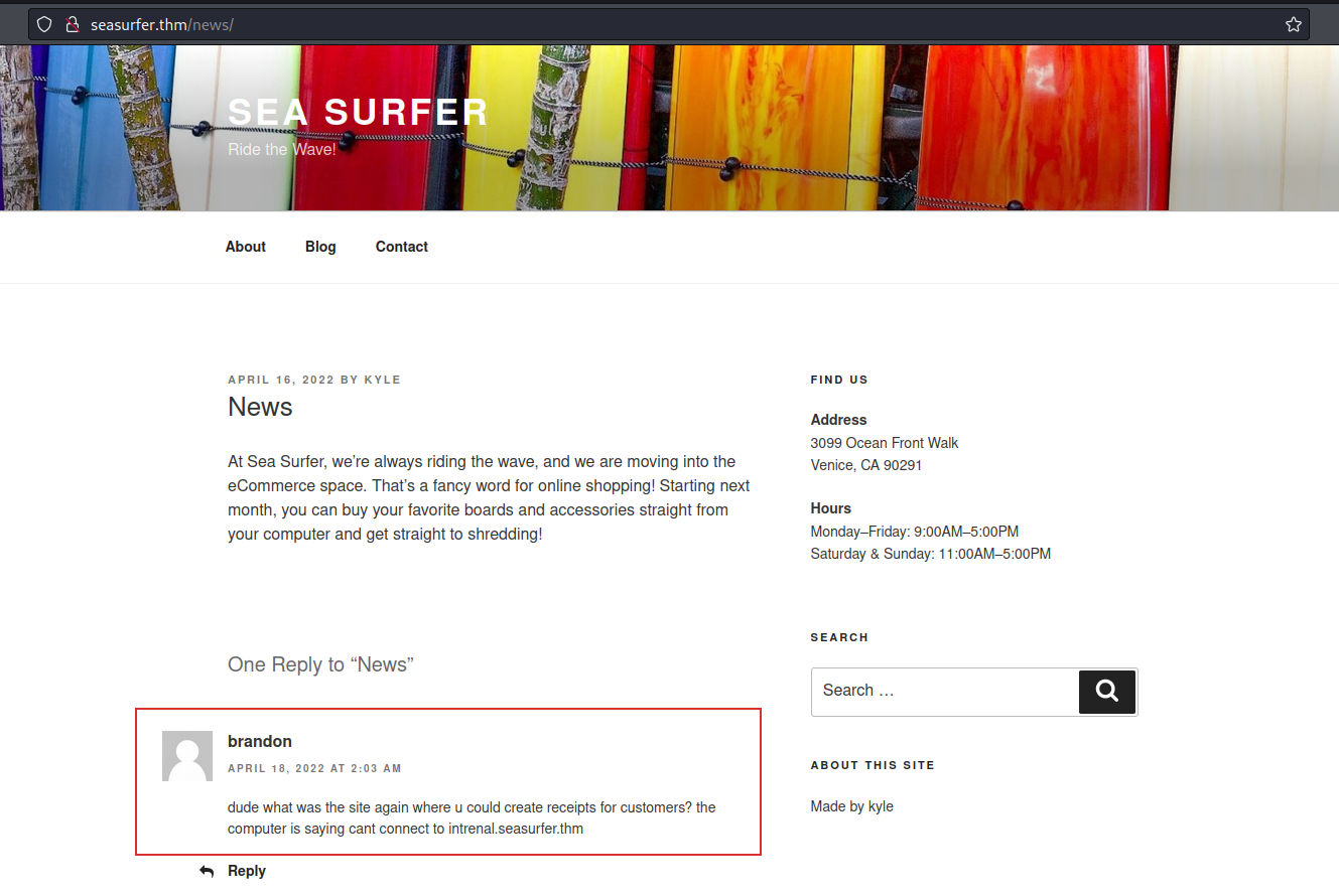 Discover Internal Website