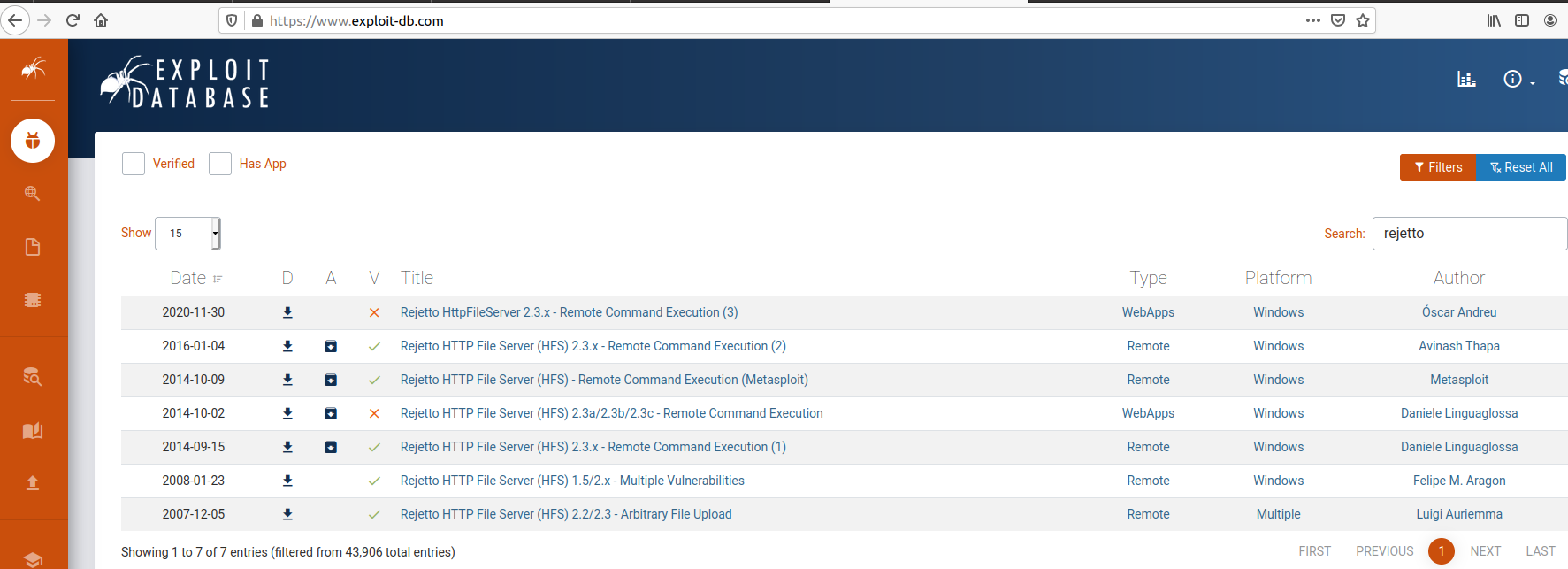 Rejetto Vulnerabiilies